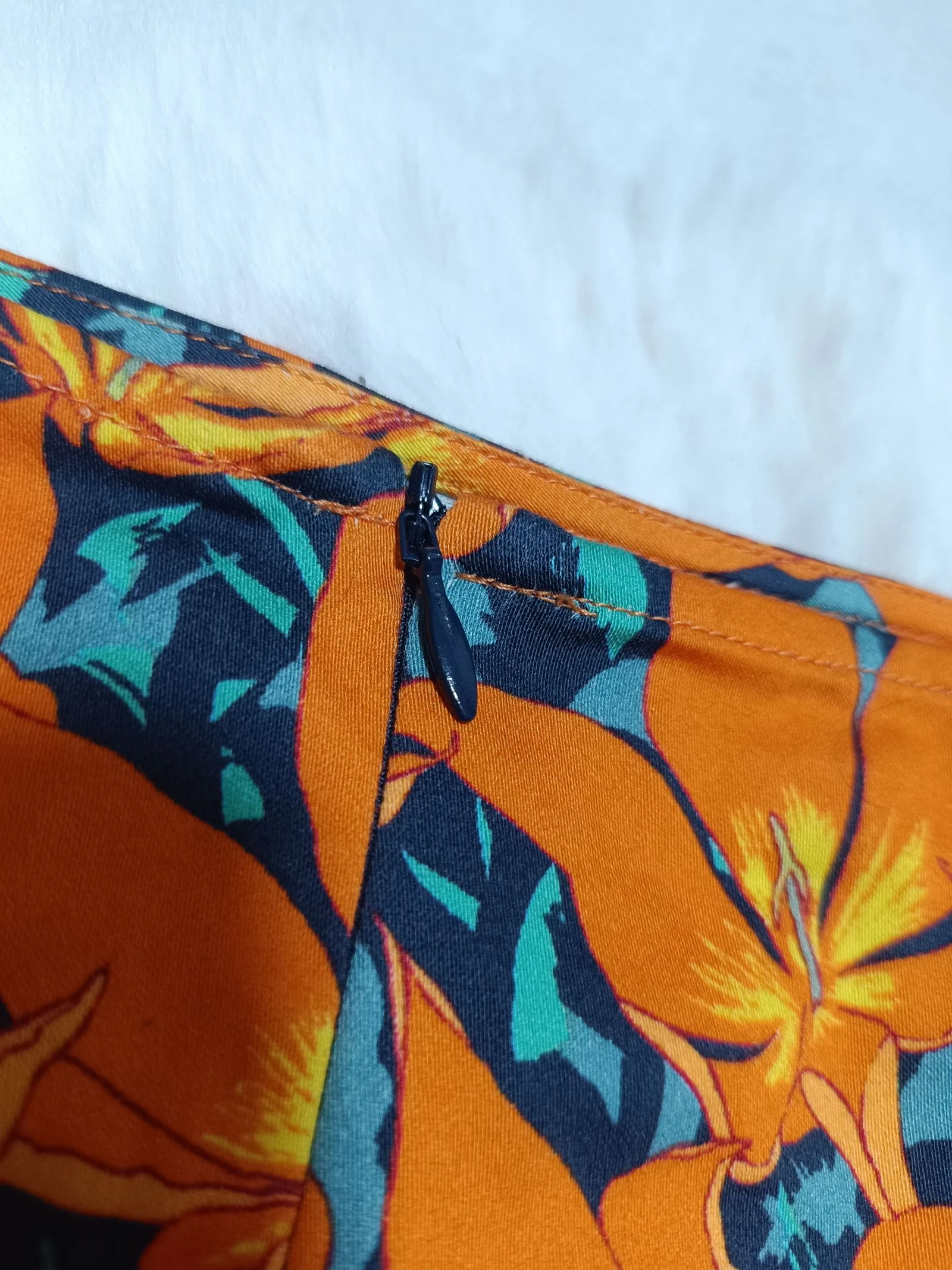 saia curta floral laranja Dolores Promesas algodão. jupe courte fleurie orange – photo 13